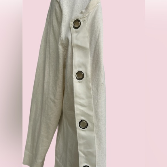 philosophy Cream Off White Light Knit Jacket Cardigan Large Lg - Picture 5 of 9